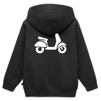 Roller weiß Bike Biker Geschenk - Kinder Premium Organic Zip Hoodie - Schwarz - Hinten - AI Model Kid Male (0cm)
