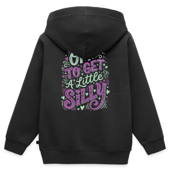 Off To Get A Little Silly - Kids Premium Organic Zip-up Hoodie - black - Back - AI Model Kid Male (0cm)