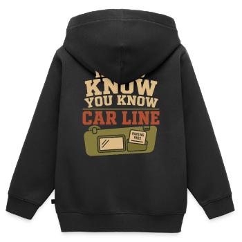 Cadeau de la ligne de pickup de l’école de mode de survie de la ligne de voitures - Sweat Premium à capuche zippé enfant bio - noir - Dos - AI Model Kid Male (0cm)