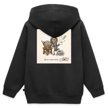 Scacciapensieri Melodie  - Kinder Premium Organic Zip Hoodie - Schwarz - Hinten - AI Model Kid Male (0cm)