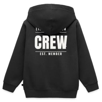 Crew Limited Edition Badge Est Team Staff Event - Kinder Premium Organic Zip Hoodie - Schwarz - Hinten - AI Model Kid Male (0cm)