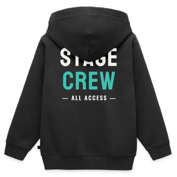 Stage Crew All Access Bühne Team Staff Konzert - Kinder Premium Organic Zip Hoodie - Schwarz - Hinten - AI Model Kid Male (0cm)