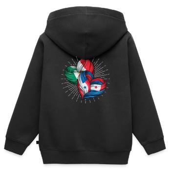 Amitié entre le Mexique et le Panama - Sweat Premium à capuche zippé enfant bio - noir - Dos - AI Model Kid Male (0cm)