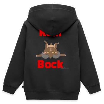 Kein Bock Ziegenhumor Print - Kinder Premium Organic Zip Hoodie - Schwarz - Hinten - AI Model Kid Male (0cm)