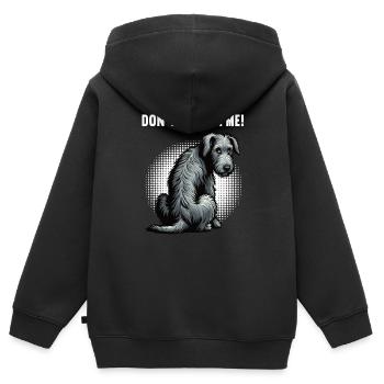 Ne me dérange pas, Propriétaire de chien de loups-loup irlandais - Sweat Premium à capuche zippé enfant bio - noir - Dos - AI Model Kid Male (0cm)