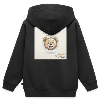 Sourire d’ours - Sweat Premium à capuche zippé enfant bio - noir - Dos - AI Model Kid Male (0cm)