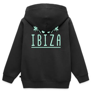 Lunettes de soleil Palmier d’Ibiza - Sweat Premium à capuche zippé enfant bio - noir - Dos - AI Model Kid Male (0cm)