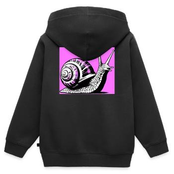 Escargot - Sweat Premium à capuche zippé enfant bio - noir - Dos - AI Model Kid Male (0cm)