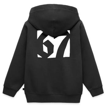 67 Minimal Streetwear Design de tendance - Sweat Premium à capuche zippé enfant bio - noir - Dos - AI Model Kid Male (0cm)