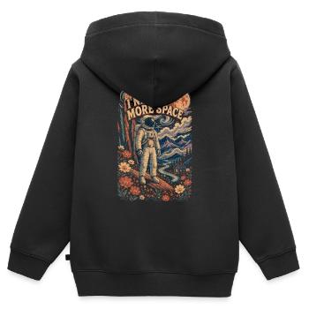J’ai besoin de plus d’espace - Sweat Premium à capuche zippé enfant bio - noir - Dos - AI Model Kid Male (0cm)