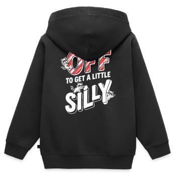 Off To Get A Little Silly - Kids Premium Organic Zip-up Hoodie - black - Back - AI Model Kid Male (0cm)