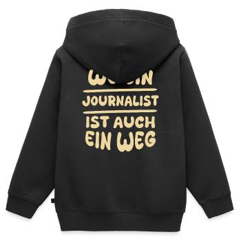 Geschenkidee Journalist - Kinder Premium Organic Zip Hoodie - Schwarz - Hinten - AI Model Kid Male (0cm)