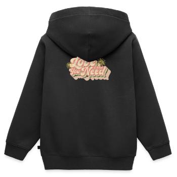 J’aime que tu as besoin de l’arc-en-ciel vintage - Sweat Premium à capuche zippé enfant bio - noir - Dos - AI Model Kid Male (0cm)