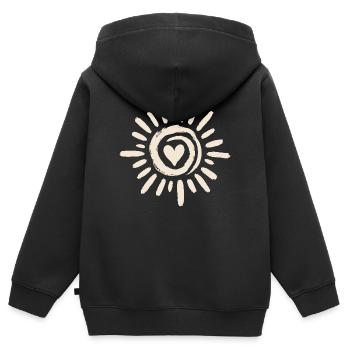 Cœur de soleil - Sweat Premium à capuche zippé enfant bio - noir - Dos - AI Model Kid Male (0cm)