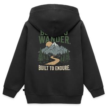 Trail Running - Né pour errer, fait pour endurer - Sweat Premium à capuche zippé enfant bio - noir - Dos - AI Model Kid Male (0cm)