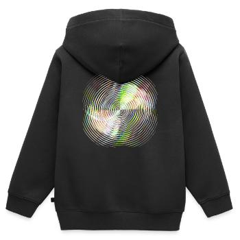 Tourbillon de la roue chromatique – Spirale colorée - Sweat Premium à capuche zippé enfant bio - noir - Dos - AI Model Kid Male (0cm)