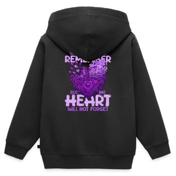 L’esprit ne se souvient peut-être pas, mais - Sweat Premium à capuche zippé enfant bio - noir - Dos - AI Model Kid Male (0cm)