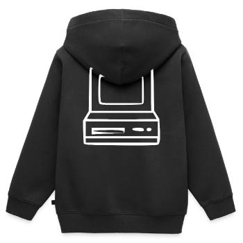 Retro Computer Vintage 80er 90er Jahre Geschenk  - Kinder Premium Organic Zip Hoodie - Schwarz - Hinten - AI Model Kid Male (0cm)