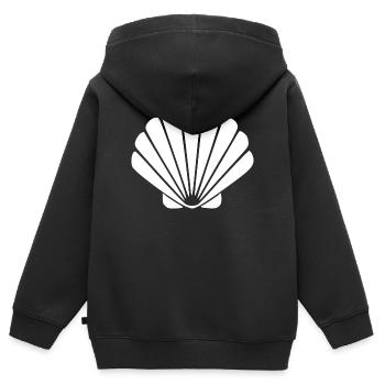 Jakobsmuschel Muschel Urlaub Strand Reise Geschenk - Kinder Premium Organic Zip Hoodie - Schwarz - Hinten - AI Model Kid Male (0cm)