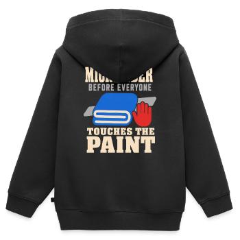 Detaileur de garage Detailing de voitures Detailer de voitures - Sweat Premium à capuche zippé enfant bio - noir - Dos - AI Model Kid Male (0cm)
