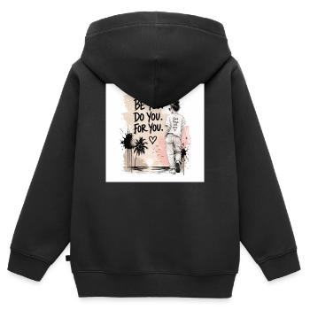 C44E0514-D160-4EC5-B75F-FFC0E88E6842 - Kinder Premium Organic Zip Hoodie - Schwarz - Hinten - AI Model Kid Male (0cm)