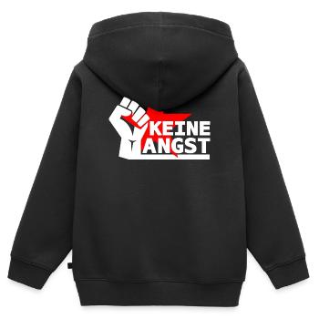 Résistance - N’ayez pas peur - Sweat Premium à capuche zippé enfant bio - noir - Dos - AI Model Kid Male (0cm)