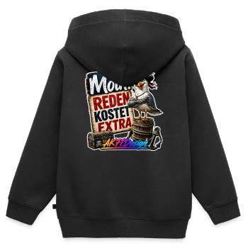 Moin Piratenmöwe - Kinder Premium Organic Zip Hoodie - Schwarz - Hinten - AI Model Kid Male (0cm)