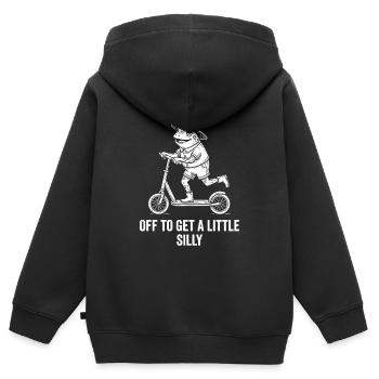 Off To Get A Little Silly - Kids Premium Organic Zip-up Hoodie - black - Back - AI Model Kid Male (0cm)