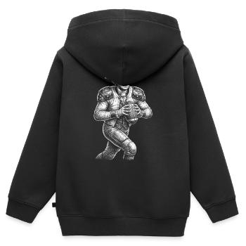 George Washington American Football - Kinder Premium Organic Zip Hoodie - Schwarz - Hinten - AI Model Kid Male (0cm)