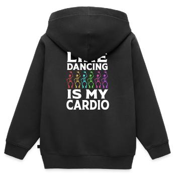 Danse en ligne - Sweat Premium à capuche zippé enfant bio - noir - Dos - AI Model Kid Male (0cm)