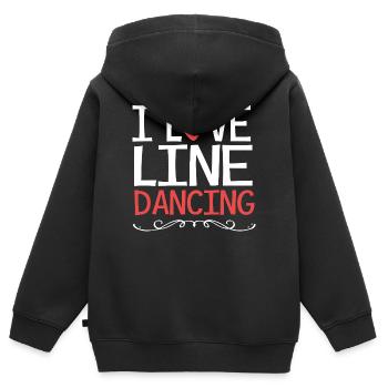 Danse en ligne - Sweat Premium à capuche zippé enfant bio - noir - Dos - AI Model Kid Male (0cm)