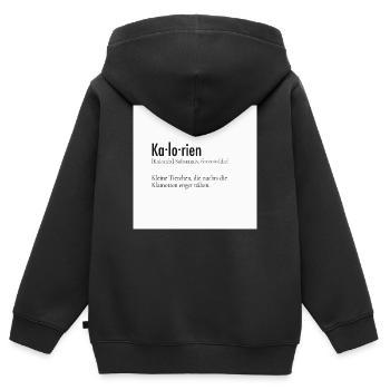 Kalorien Definition Poster – Lustiger Spruch - Kinder Premium Organic Zip Hoodie - Schwarz - Hinten - AI Model Kid Male (0cm)
