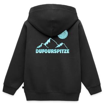 Bergsport dufourspitze - Kinder Premium Organic Zip Hoodie - Schwarz - Hinten - AI Model Kid Male (0cm)