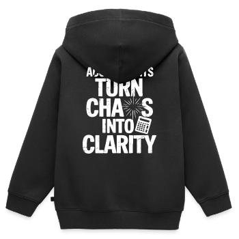 accountants turn chaos into clarity - Kinder Premium Organic Zip Hoodie - Schwarz - Hinten - AI Model Kid Male (0cm)