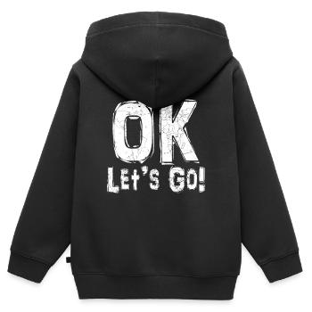 ok let's go - Kinder Premium Organic Zip Hoodie - Schwarz - Hinten - AI Model Kid Male (0cm)