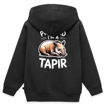 Dictons de tapir Tapir Drôle de cadeau de tapir - Sweat Premium à capuche zippé enfant bio - noir - Dos - AI Model Kid Male (0cm)