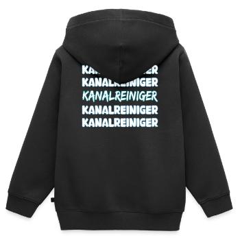 Beruf Kanalreiniger - Kinder Premium Organic Zip Hoodie - Schwarz - Hinten - AI Model Kid Male (0cm)