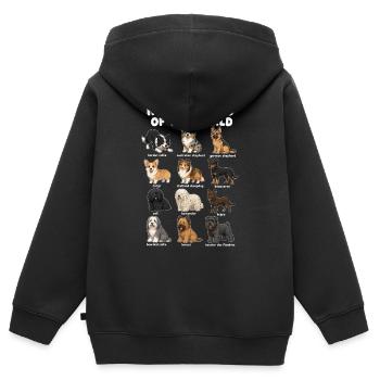 Herding Dog Breeds Niedliche Hunde - Kinder Premium Organic Zip Hoodie - Schwarz - Hinten - AI Model Kid Male (0cm)