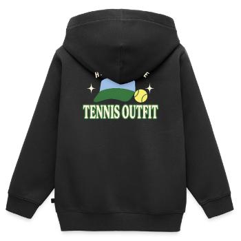 Club de tennis Tenniscore, uniquement sans adhésion - Sweat Premium à capuche zippé enfant bio - noir - Dos - AI Model Kid Male (0cm)