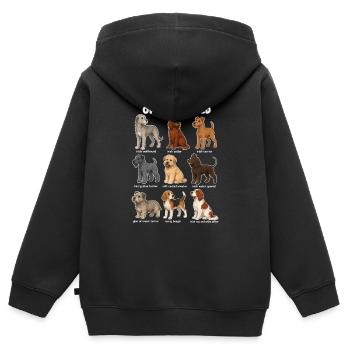  Irische Hunderassen Niedliches Cartoon-diagramm - Kinder Premium Organic Zip Hoodie - Schwarz - Hinten - AI Model Kid Male (0cm)