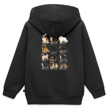 Les chiens de montagne racent des chiots mignons - Sweat Premium à capuche zippé enfant bio - noir - Dos - AI Model Kid Male (0cm)