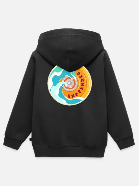 Surfskate Lover - Kinder Premium Organic Zip Hoodie - Schwarz