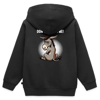 Don't Bother Me Esel Eselchen Eselhalter Muli  - Kinder Premium Organic Zip Hoodie - Schwarz - Hinten - AI Model Kid Male (0cm)