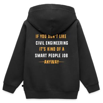 Bau Ingenieur Baustelle Bauarbeiter - Kinder Premium Organic Zip Hoodie - Schwarz - Hinten - AI Model Kid Male (0cm)