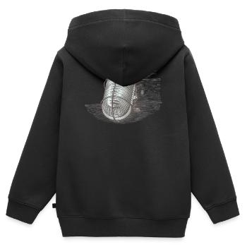 Lanterne en fil de fer douteuse - Sweat Premium à capuche zippé enfant bio - noir - Dos - AI Model Kid Male (0cm)