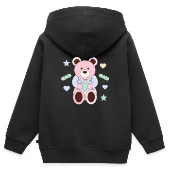 Kleiner Herzheiler - Kinder Premium Organic Zip Hoodie - Schwarz - Hinten - AI Model Kid Male (0cm)