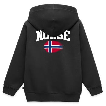 Norway Vacation Norge Fjords Travel Scandinavian - Kinder Premium Organic Zip Hoodie - Schwarz - Hinten - AI Model Kid Male (0cm)