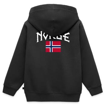 Norway Vacation Norge Fjords Travel Scandinavian - Kids Premium Organic Zip-up Hoodie - black - Back - AI Model Kid Male (0cm)