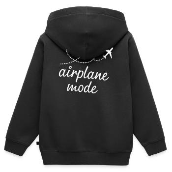 Flugzeugmodus Heartline - Kinder Premium Organic Zip Hoodie - Schwarz - Hinten - AI Model Kid Male (0cm)