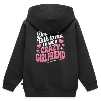 Crazy Girlfriend Vergeben Paar Verrückte Freundin - Kinder Premium Organic Zip Hoodie - Schwarz - Hinten - AI Model Kid Male (0cm)